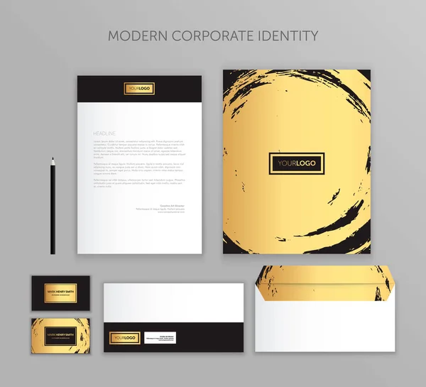 Corporate identity business set. Modern stationery template design. Documentation for business. — Stock Vector