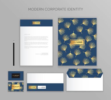 Kurumsal Kimlik iş kümesi. Modern ileti örneği şablon tasarım. İş için belgeler.
