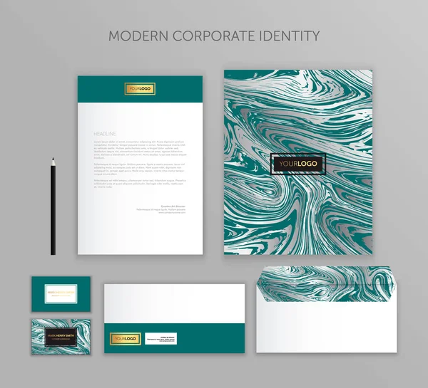 Corporate identity business set. Modern stationery template design. Documentation for business. — Stock Vector