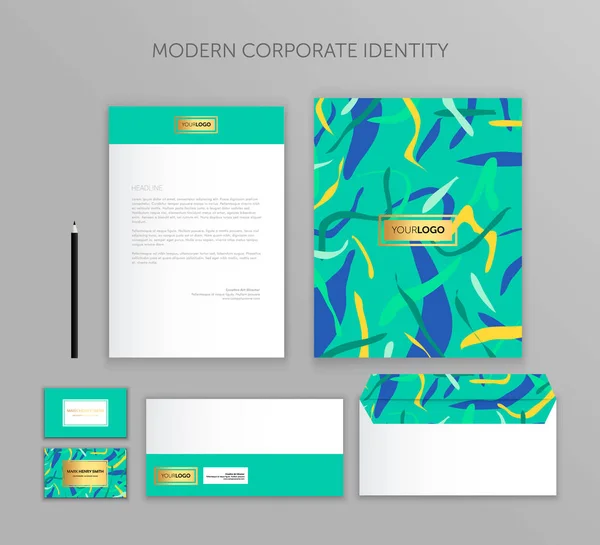 Conjunto de negocio de identidad corporativa. Diseño moderno de plantillas de papelería. Documentación para las empresas . — Vector de stock