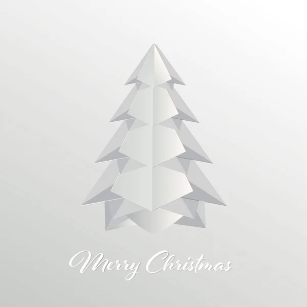 Papírový vánoční stromek. Veselé Vánoce vektor design. — Stockový vektor