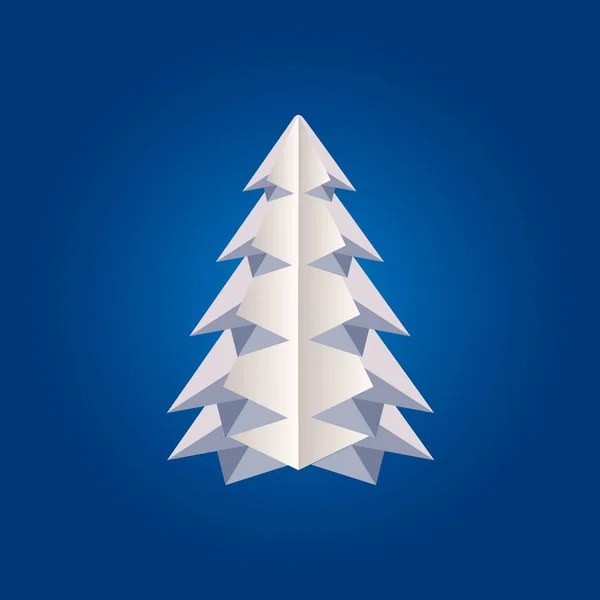 纸艺术圣诞树。 圣诞快乐的病媒设计. — 图库矢量图片