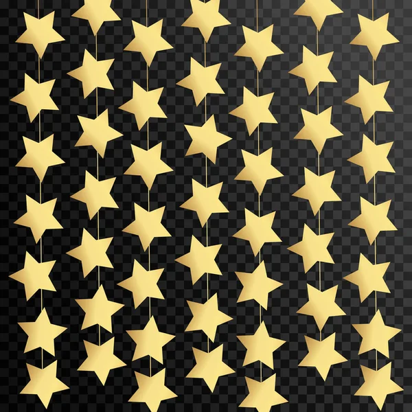 Vetor de luxo fundo preto com estrelas de ouro. Ilustração vetorial — Vetor de Stock