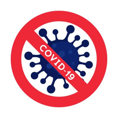 Covid-19 İşaret Sembolünü Durdur. Vektör çizimi. Roman Coronavirus 2019-nCoV