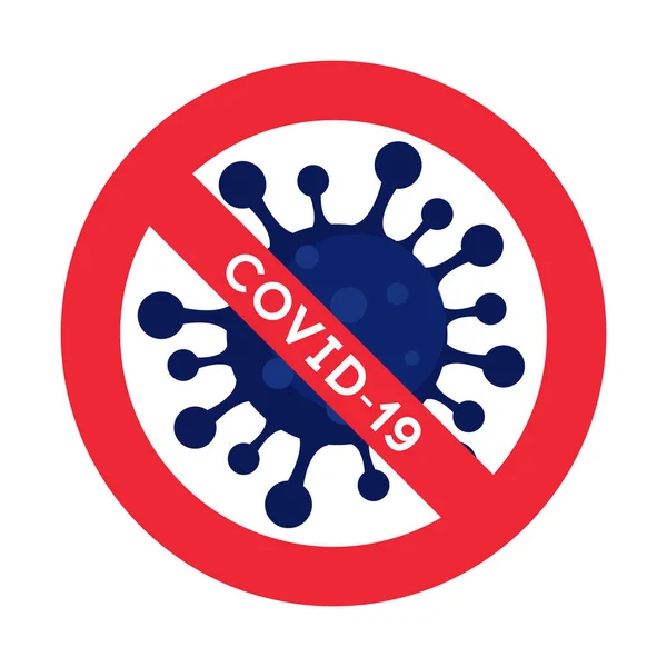 Stop Covid-19 Sign Symbol. Ilustrație vectorială. Novel Coronavirus 2019-nCoV — Vector de stoc