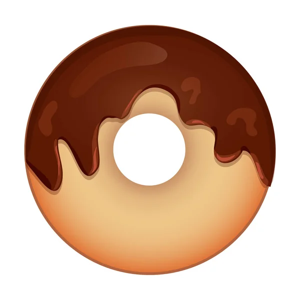 Donut bonito isolado em um fundo branco. Ilustração vetorial plana . —  Vetores de Stock