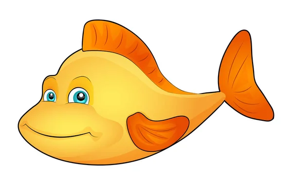 Mignon poisson dessin animé isolé sur un fond blanc. Illustration vectorielle . — Image vectorielle