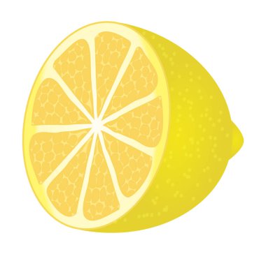 Beyaz arka planda izole edilmiş şirin çizgi film limonu. Vektör illüstrasyonu.