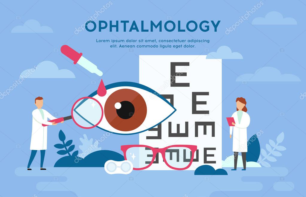 Ophthalmology concept. Eyes health persons concept. Abstract lens view examination checkup.