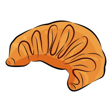 Beyaz arka planda çikolatalı kruvasan. Geleneksel Fransız yemekleri..