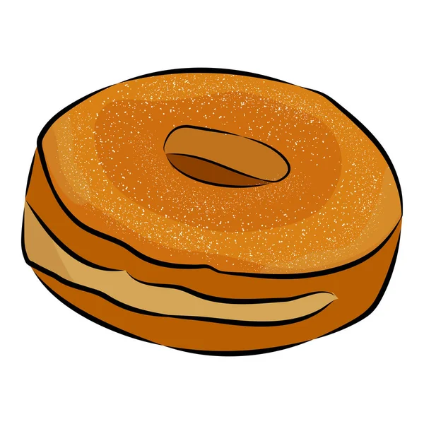 Donut com esmalte isolado no fundo branco. Estilo plano. Ilustração vetorial —  Vetores de Stock