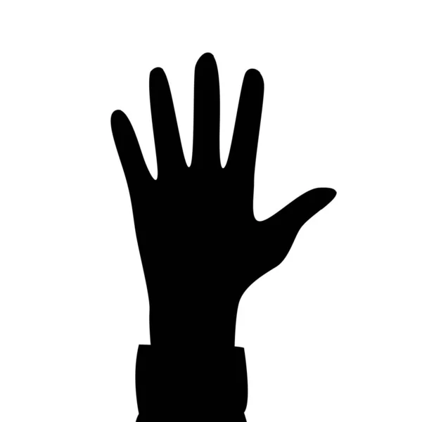 Icono de mano humana silueta aislada en el fondo blanco. Estilo plano. Ilustración vectorial — Vector de stock