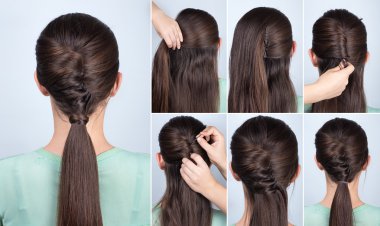 twist saç eğitim ile saç modeli at kuyruğu