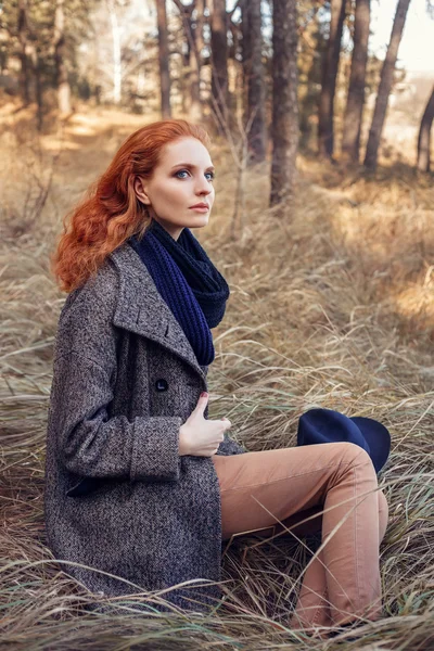 Stylish redhead woman — Stock Photo, Image