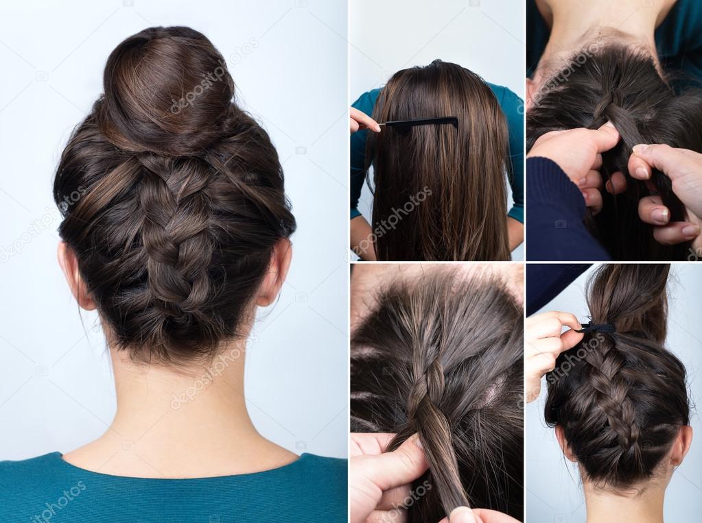 hairstyle braid bun tutorial