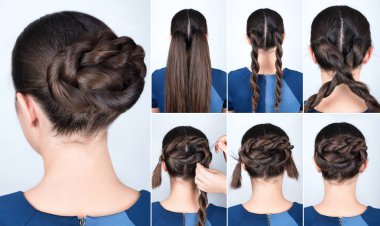 saç modeli bükülmüş topuz öğretici