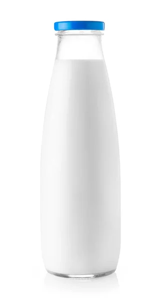Frasco de leite isolado sobre branco — Fotografia de Stock