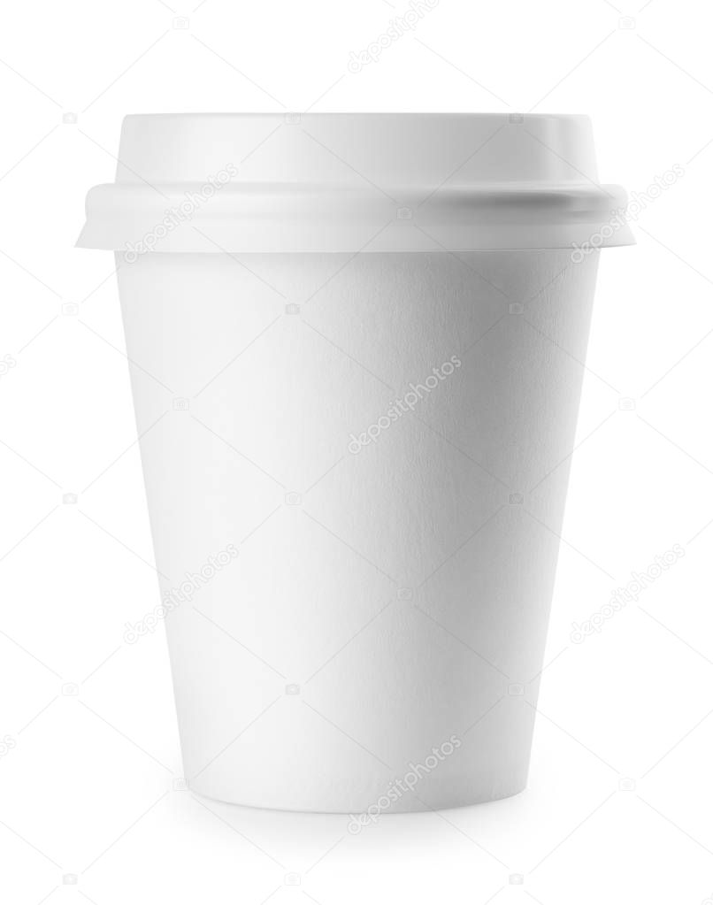 white paper cups with lids