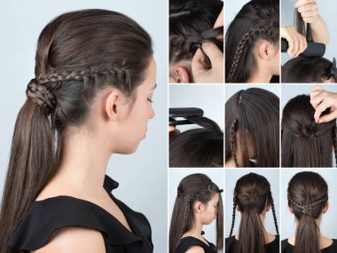 örgü eğitim ile saç modeli at kuyruğu