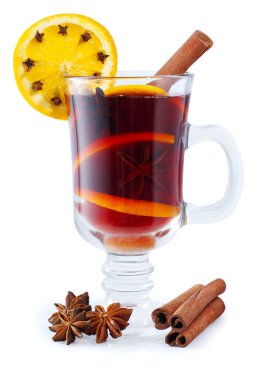 beyaz izole mulled şarap