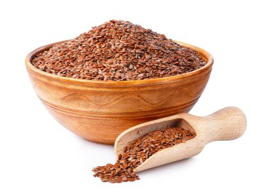 keten tohumu beyaz üzerine izole