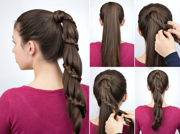 braided pony tail hairstyle tutorial