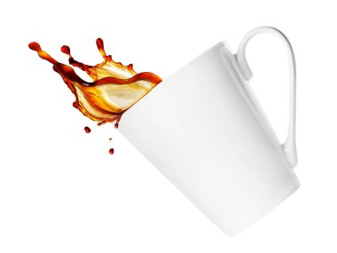 cup with splash isolated on white clipart