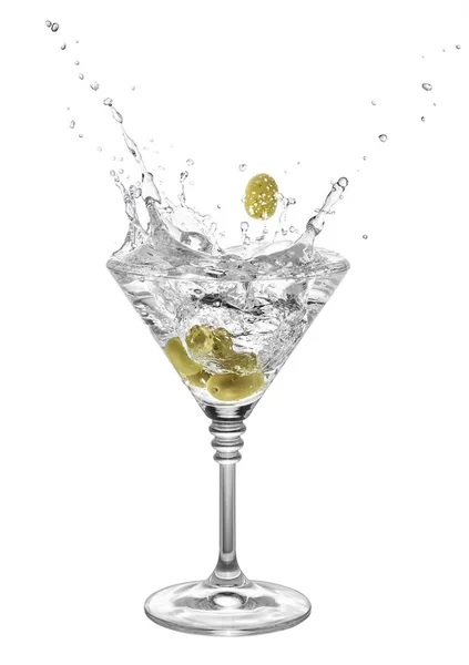 Cocktail med martini och Oliver — Stockfoto