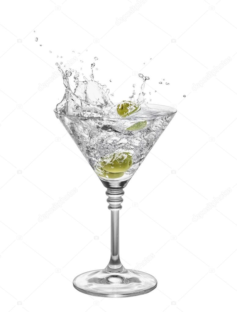 martini isolated on white