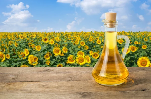 sunflower oil and sunflower field