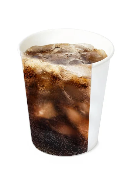 Cola in paper cup isolate Stock Image