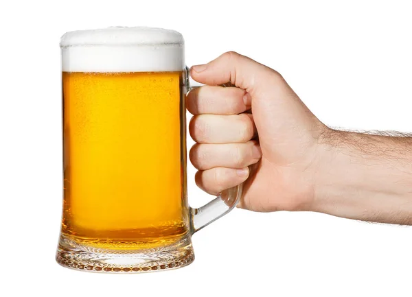 Χέρι με κούπα της μπύρας — Φωτογραφία Αρχείου