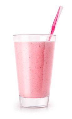 Bardakta çilekli smoothie