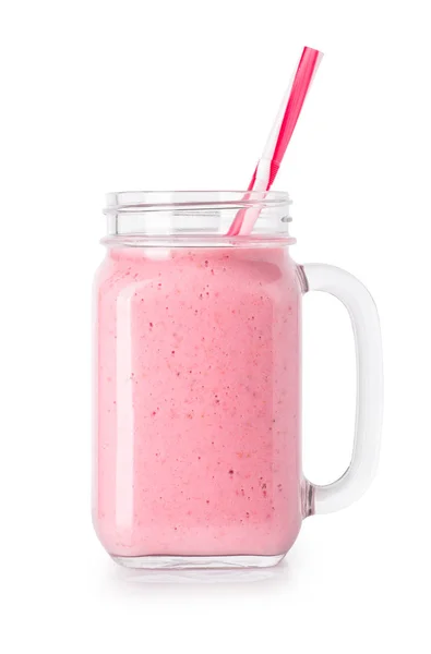 Smoothie med halm i mason jar — Stockfoto