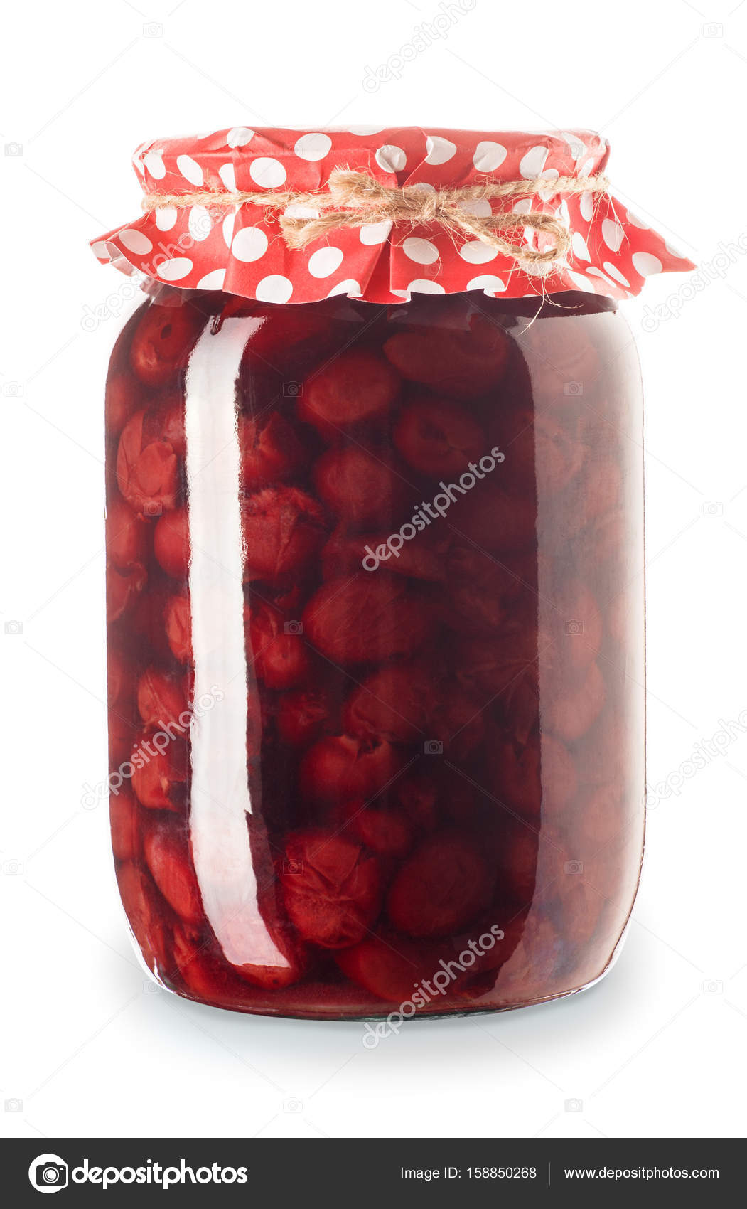 Download Glass Jar Of Cherry Jam Isolated Stock Photo C Alterphoto 158850268 Yellowimages Mockups