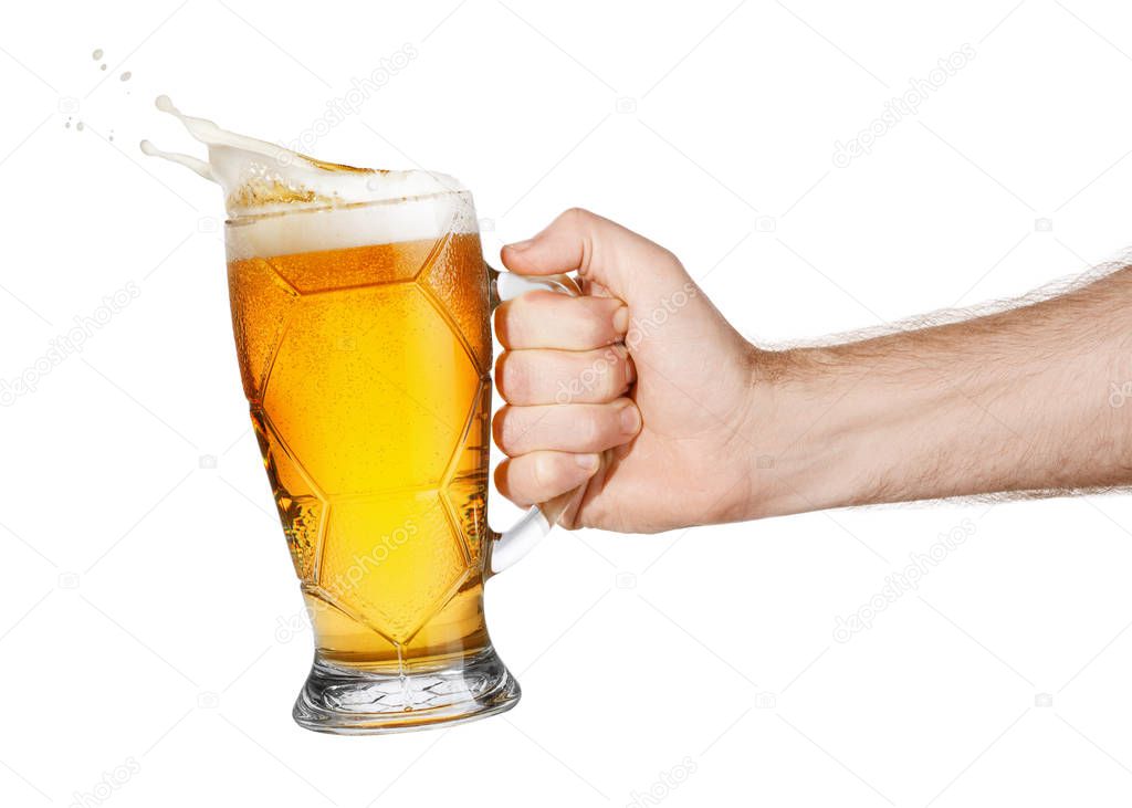 hand with beer