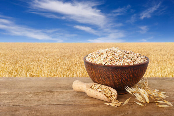 овсянка в миске на столе
