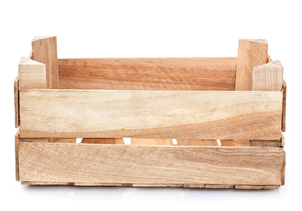 Cassa di legno isolata su bianco — Foto Stock