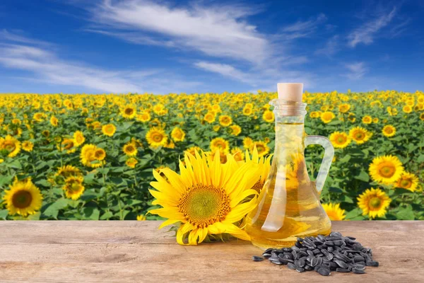 sunflower oil and summer landscape