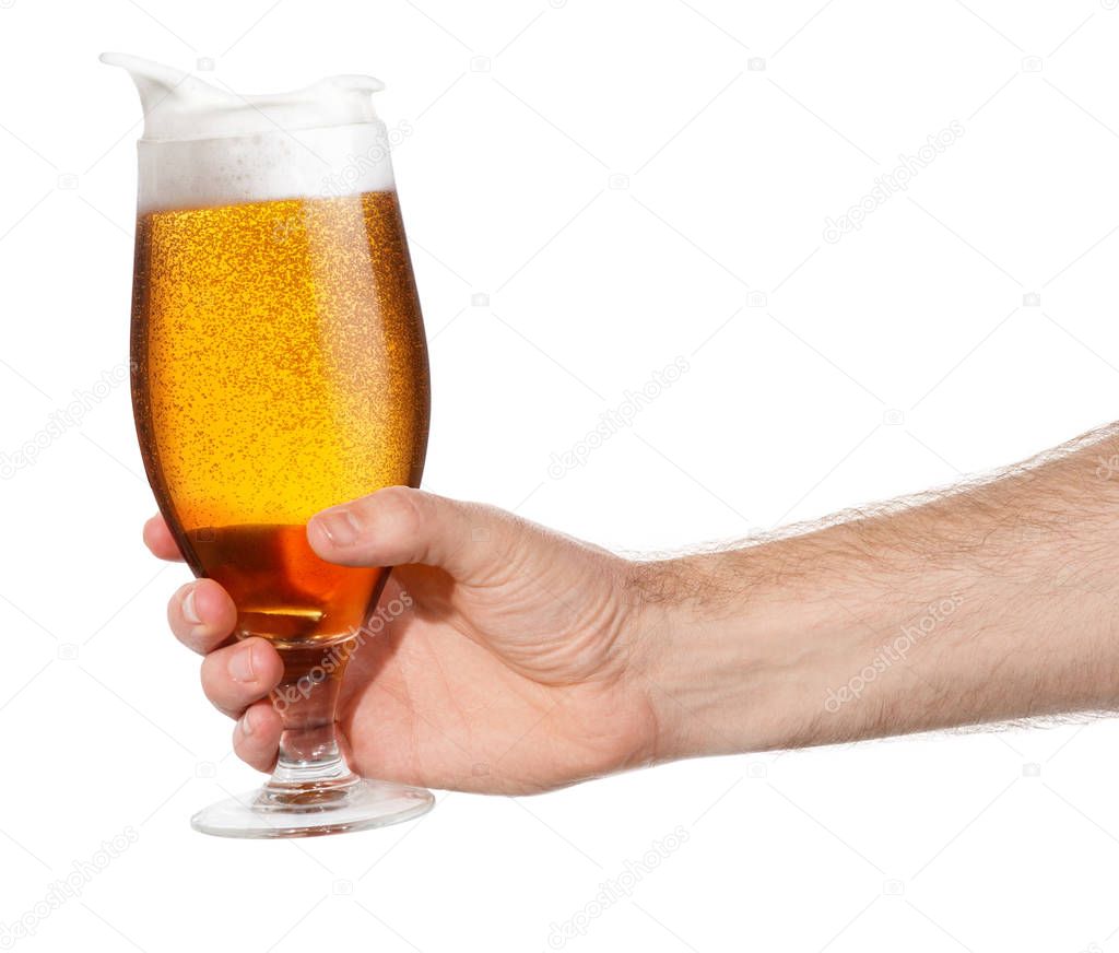 hand with beer