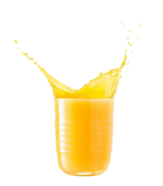 Glas sinaasappelsap spatten — Stockfoto