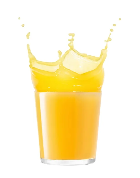 Glas stänk apelsinjuice — Stockfoto