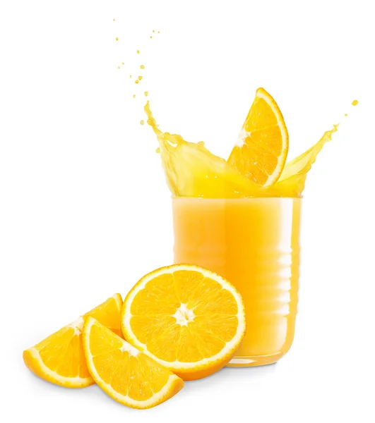 Glas spritzender Orangensaft — Stockfoto