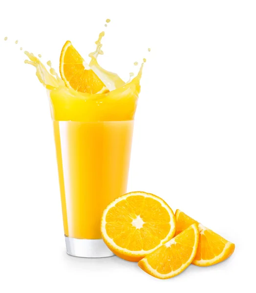 Glas spritzender Orangensaft — Stockfoto