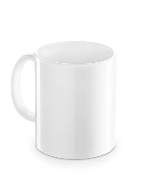 Caneca branca isolada no branco — Fotografia de Stock