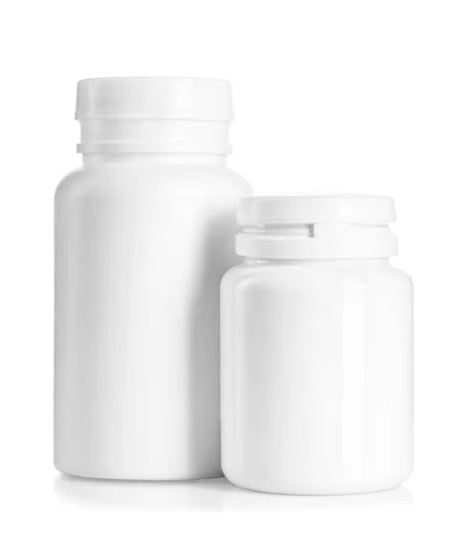 Duas garrafas médicas brancas — Fotografia de Stock
