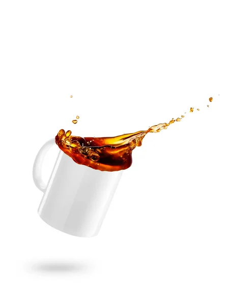 Taza de café derramado — Foto de Stock