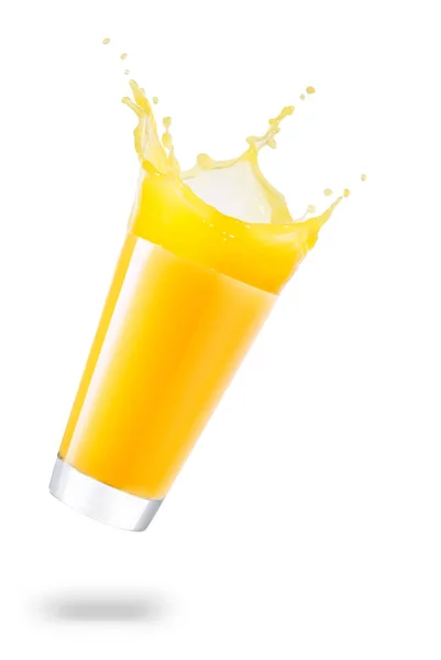 Glas mit verschüttetem Saft — Stockfoto