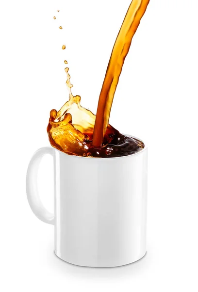 Café o té vertiendo en taza — Foto de Stock