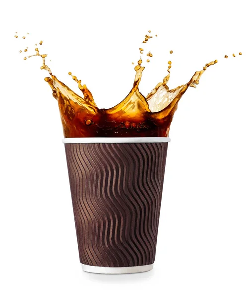 Taza desechable con salpicadura de café —  Fotos de Stock